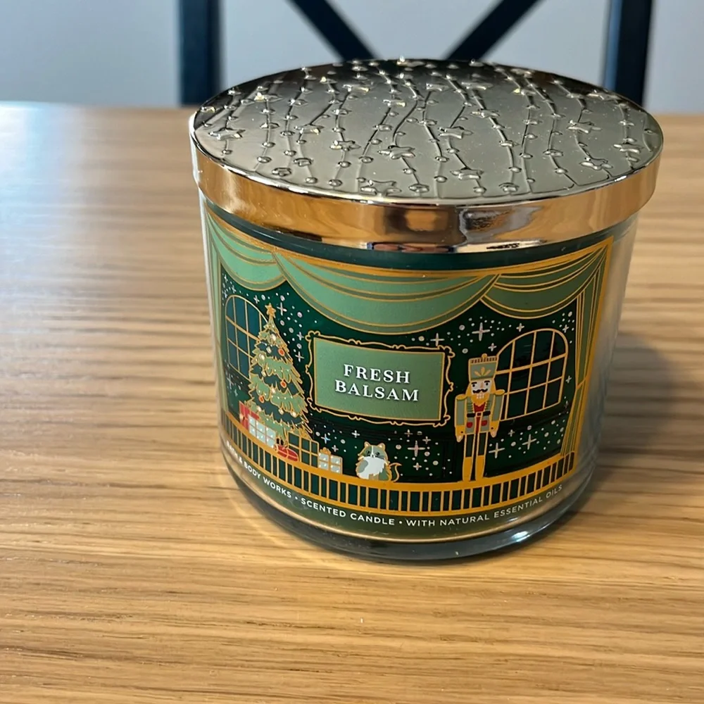 Bath & Body Works 3 Wick Candle. Fresh Balsam.